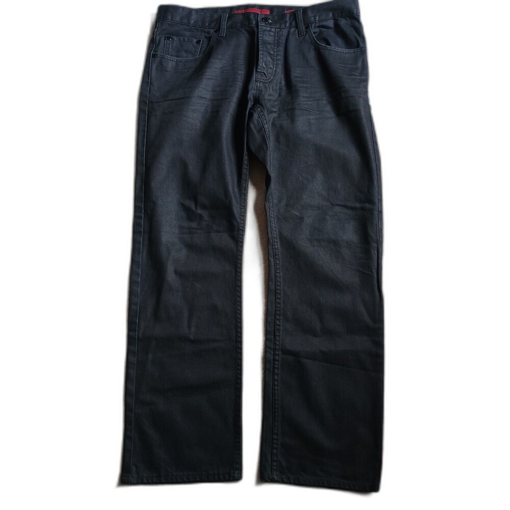 Banana Republic Mens Straight Leg Jeans 36x30 (actual) Black Cotton Button Fly